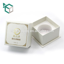 Fashion design white environmental EVA insert fancy paper stamping logo perfume bottle gift box